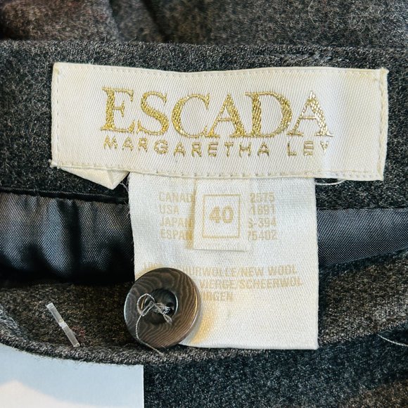 Vintage 80s Escada by Margaretha Ley Grey Pure Wool Pencil Skirt (size 4) - Picture 6 of 12